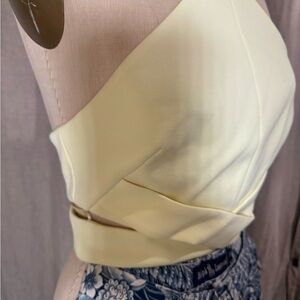 Nicholas Yellow Cut Out Halter Crop Top size 4